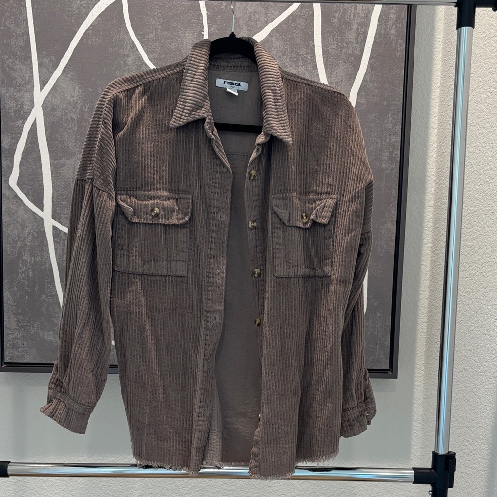 RSQ Brown Corduroy Button Down Shirt
